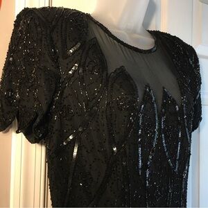 Vintage Stenay Beaded Silk dress Size 10
